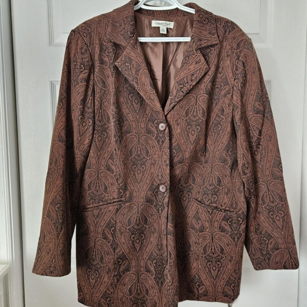 Coldwater Creek Womens Paisley Sport Blazer Jacket Western Southwest Boho - XL
